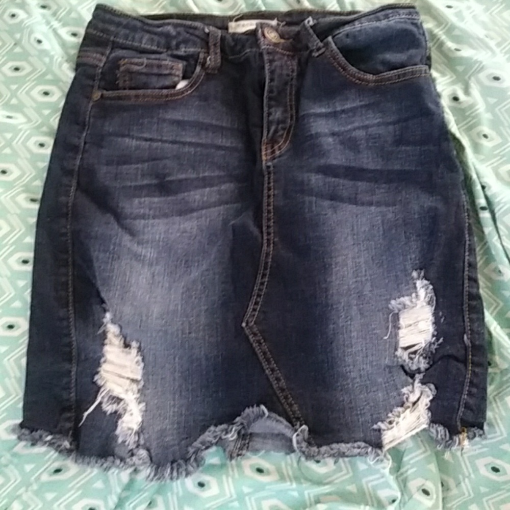 Dark wash skirt